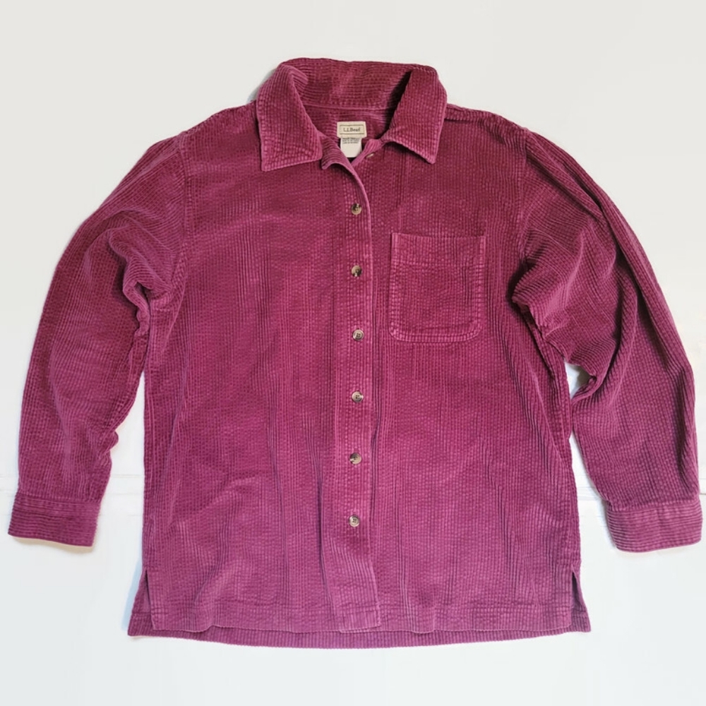 L.L. Bean Purple Corduroy Shacket - Picture 4 of 10